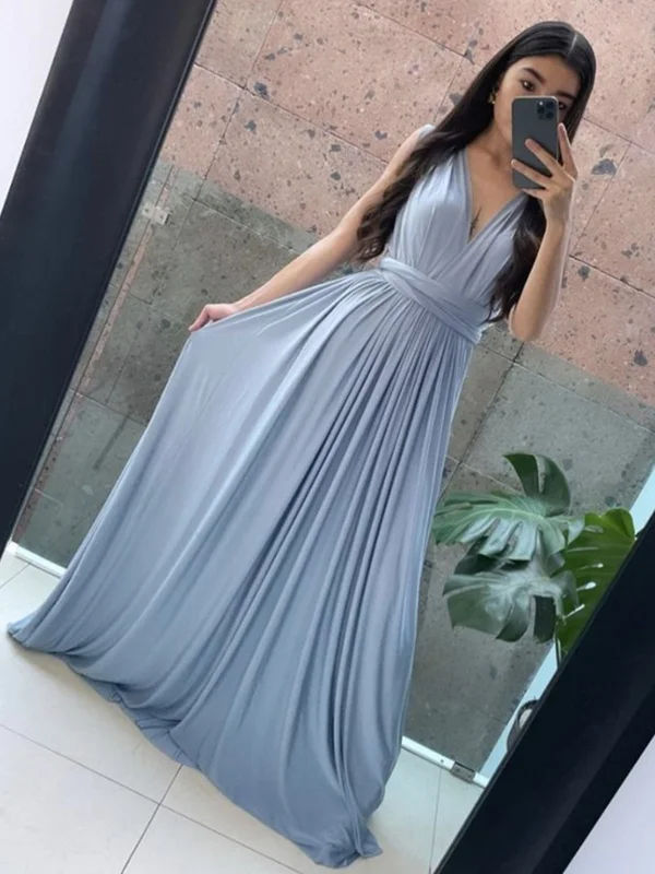 Final Markdown A Line V Neck Blue Long Prom Dresses, V Neck Blue Formal Evening Dresses Final Markdown A Line V Neck Blue Long Prom Dresses, V Neck Blue Formal Evening Dresses