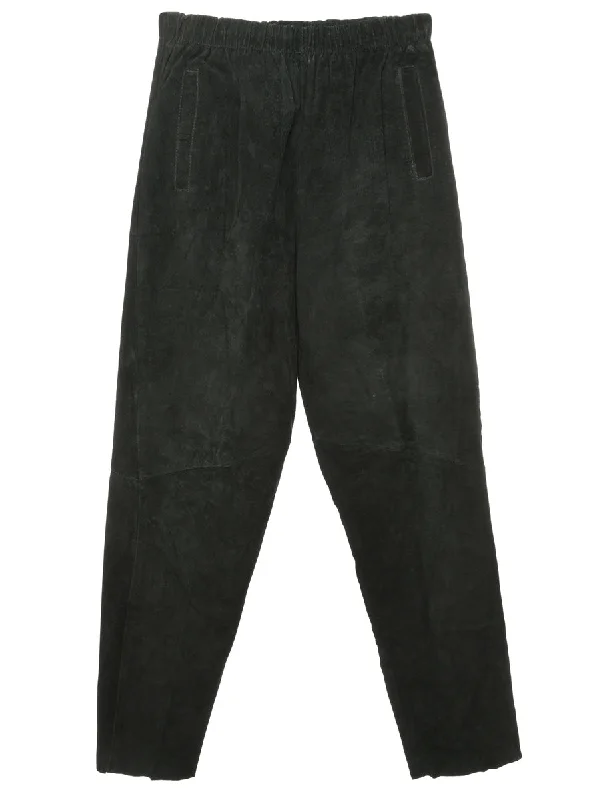 Savings Alert Black Suede Trousers - W26 L28