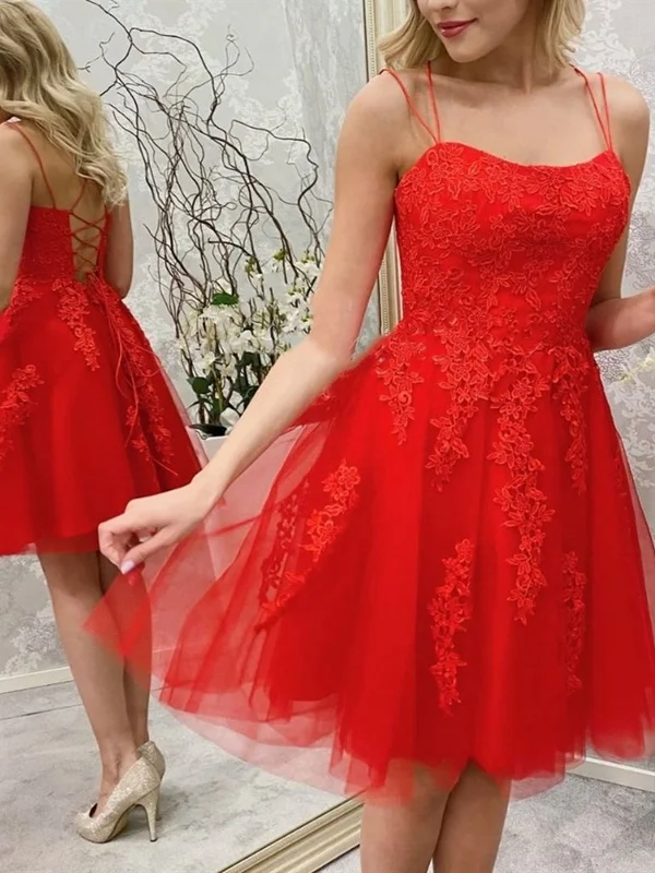 elegant dresselegant dressPrincess Short Red Lace Prom Dresses, Red Lace Homecoming Dresses, Short Red Formal Evening Dresses