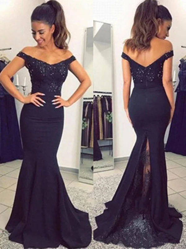 pleated maxi dresspleated maxi dressNavy Blue Off Shoulder Lace Mermaid Prom Dress, Mermaid Lace Formal Dress, Lace Evening Dress, Navy Blue Bridesmaid Dress