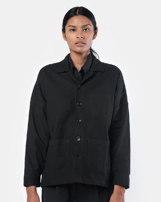 Take Advantage Drop Shoulder Panama Jacket in Black