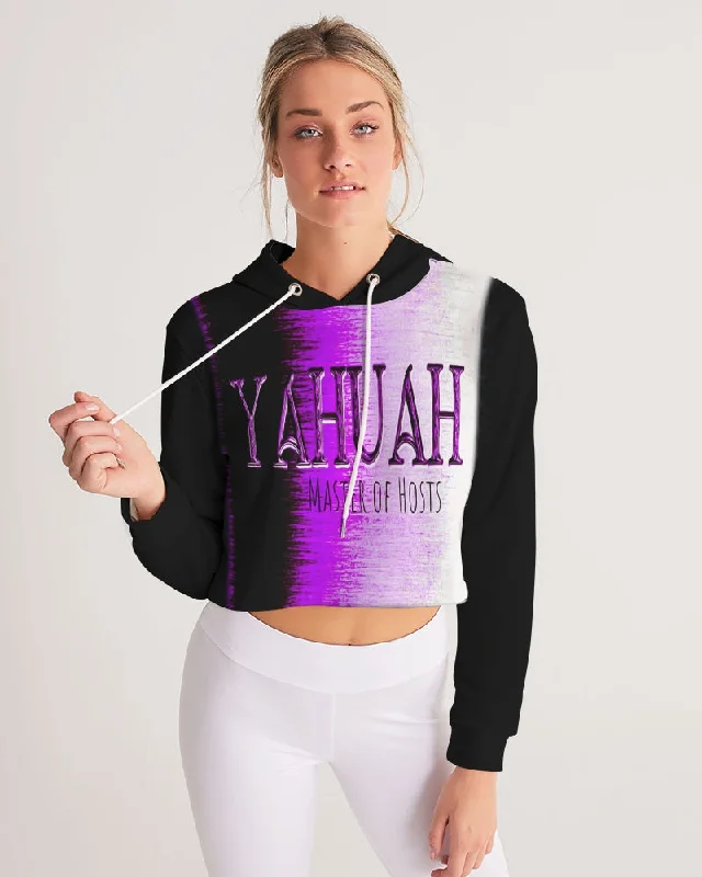 Limited Time Discount Yahuah-Master of Hosts 01-02 Ladies Designer Cropped Pullover Hoodie Limited Time Discount Yahuah-Master of Hosts 01-02 Ladies Designer Cropped Pullover Hoodie