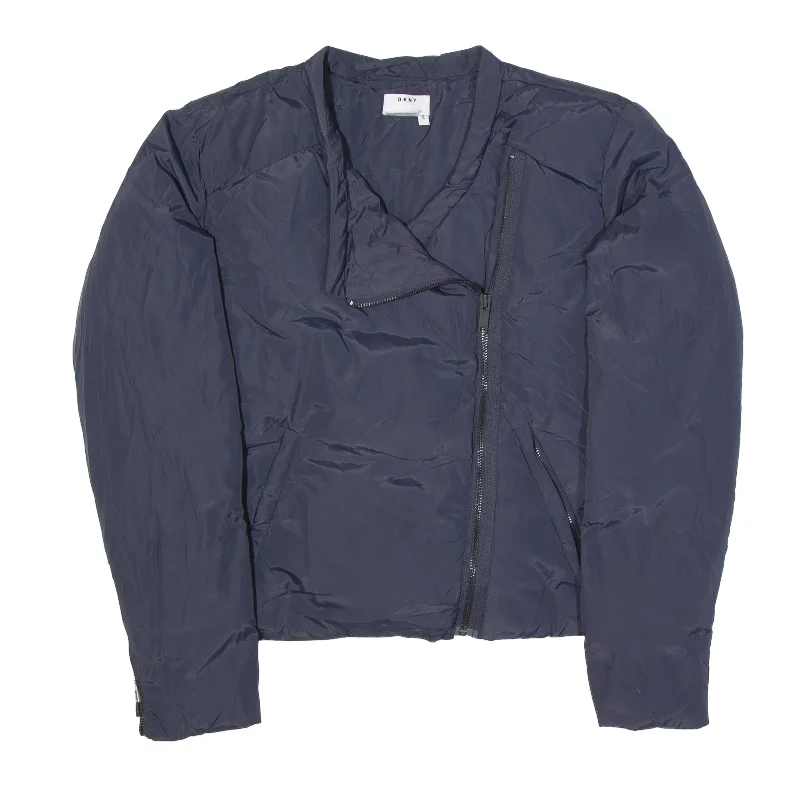 Doorbuster Deal DKNY Cropped Puffer Jacket Blue Womens S