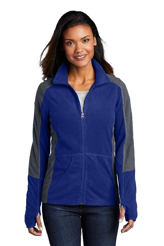 Amazing Deals Port Authority Womens Full Zip Microfleece Jacket - Patriot Blue/Battleship Grey - Closeout Amazing Deals Port Authority Womens Full Zip Microfleece Jacket - Patriot Blue/Battleship Grey - Closeout