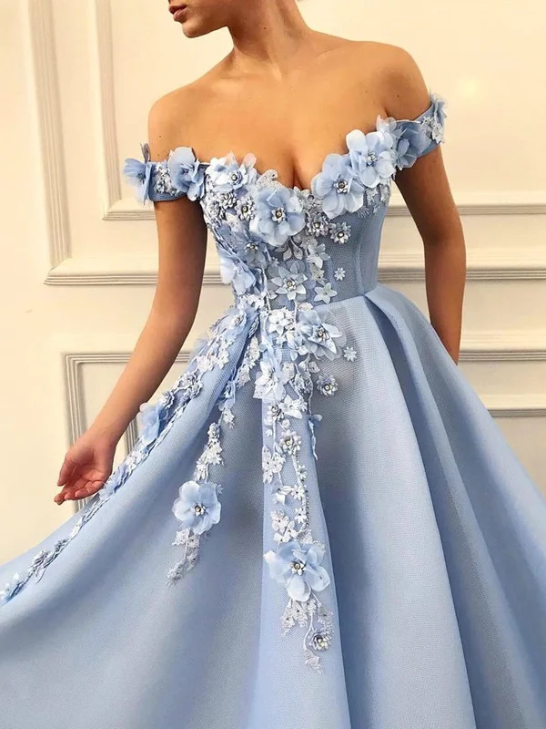 Early Access Off the Shoulder Blue Lace Floral Prom Dresses Long, Off Shoulder Blue 3D Flowers Long Formal Evening Dresses Early Access Off the Shoulder Blue Lace Floral Prom Dresses Long, Off Shoulder Blue 3D Flowers Long Formal Evening Dresses