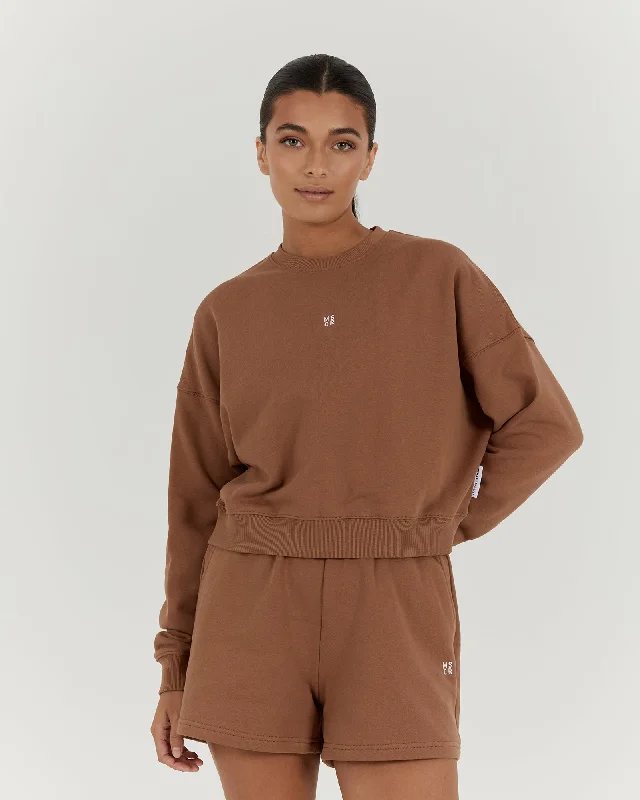 Limited Availability LEISURE CREW JUMPER - MOCHA