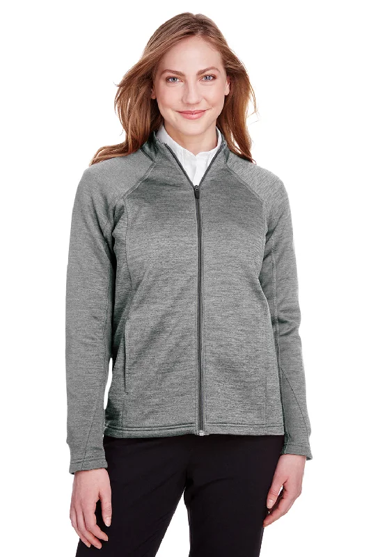Act Now North End Womens Flux 2.0 Fleece Water Resistant Full Zip Jacket - Heather Light Grey/Carbon Grey