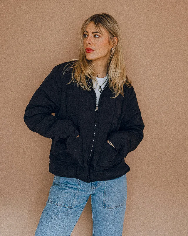 Deep Discounts Time To Slow Quilted Jacket - Washed Black