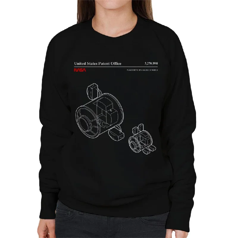 workout-ready hoodieNASA Placement Of 4 Racks Node 1 Blueprint Women's Sweatshirt