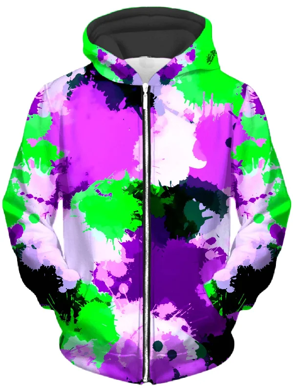 New Markdowns Acid Melt Unisex Zip-Up Hoodie