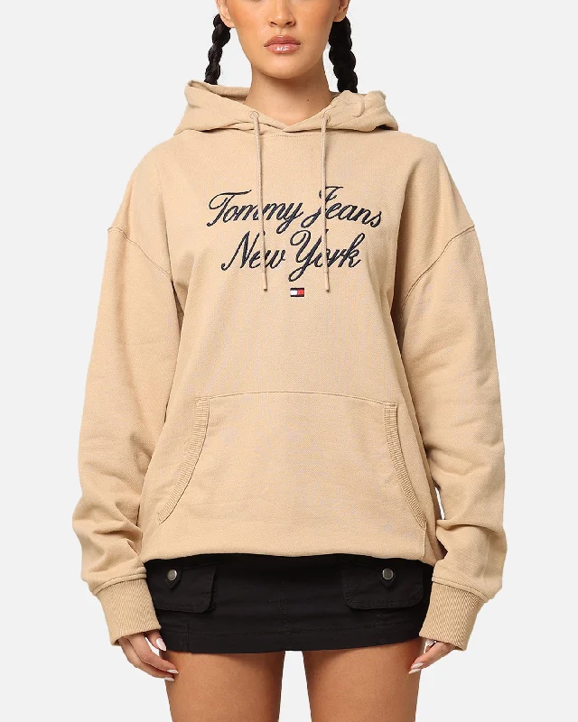Super Bargain Tommy Jeans TJM Luxe Serif Relax Hoodie Tawny Sand