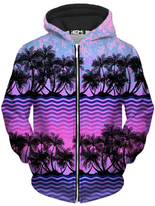 Buy Now Paradise Palm Trees Unisex Zip-Up Hoodie