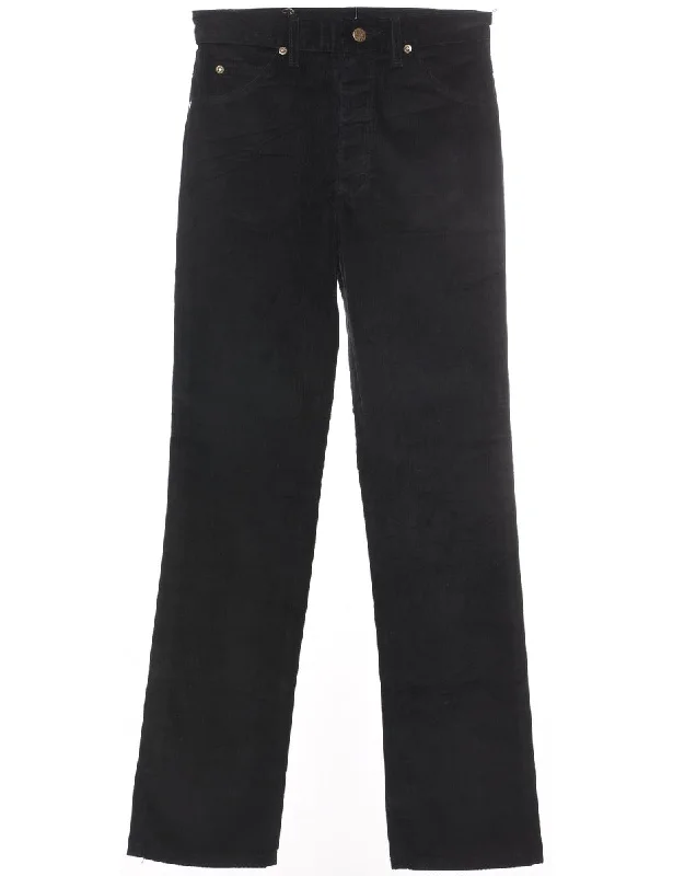 Price Blitz Lee Black Corduroy Fabric Trousers - W28 L32