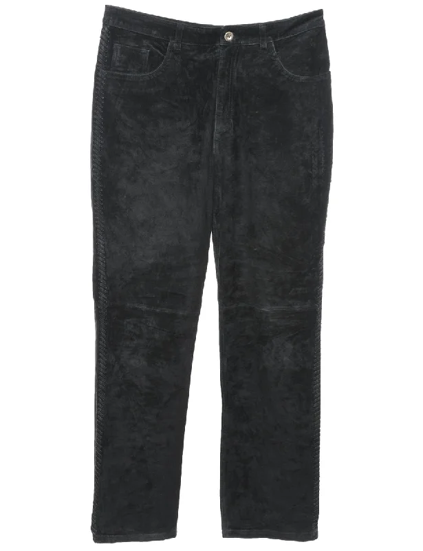 Deal of the Week Black Classic Suede Trousers - W32 L30
