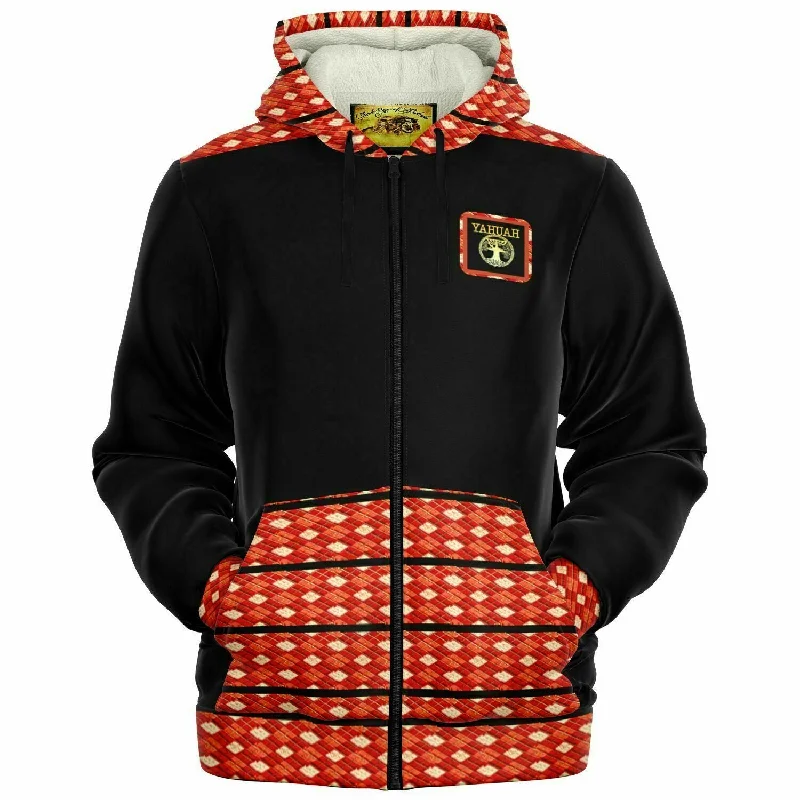Markdown Madness Yahuah Logo 02-01 Designer Microfleece Unisex Full Zip Hoodie
