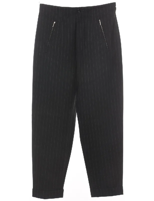 Price Drop Alert Pinstriped Dark Grey Trousers - W29 L26