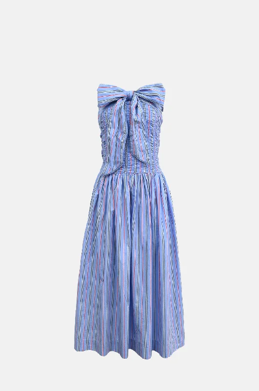 Limited Edition Mia Midi Dress Bold Blue Stripes