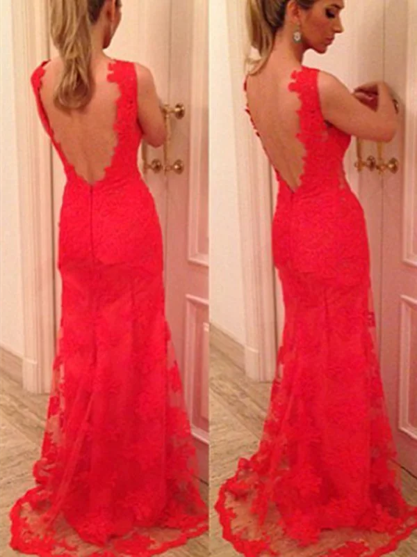 Act Now Custom Made V Neck Back Mermaid Red Lace Prom Dresses, Red Lace Formal Dresses Act Now Custom Made V Neck Back Mermaid Red Lace Prom Dresses, Red Lace Formal Dresses