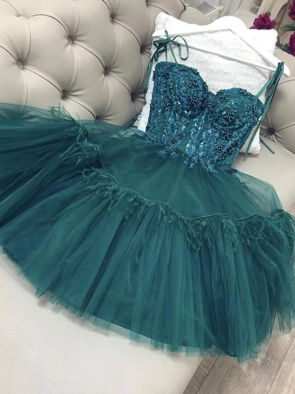 tiered dresstiered dressGorgeous Beaded Short Green Lace Prom Dresses, Green Lace Homecoming Formal Graduation Dresses, Green Cocktail Dresses