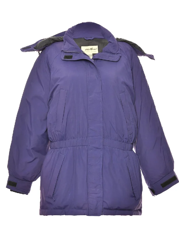 Members Only Eddie Bauer Purple Zip-Front Puffer Jacket - L