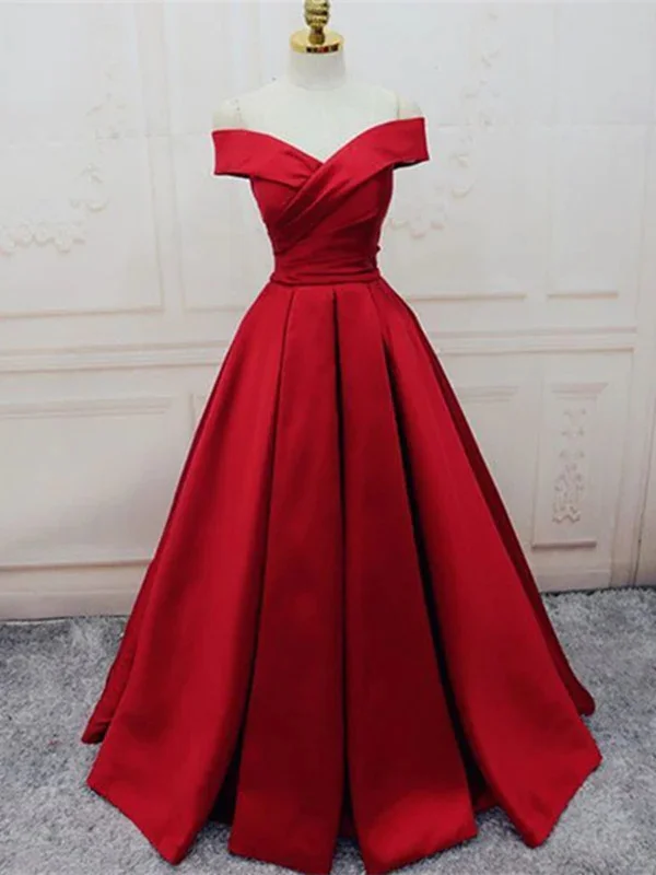 Special Buy Unique Red Off Shoulder Floor Length Prom Dresses, Off Shoulder Formal Dresses Special Buy Unique Red Off Shoulder Floor Length Prom Dresses, Off Shoulder Formal Dresses