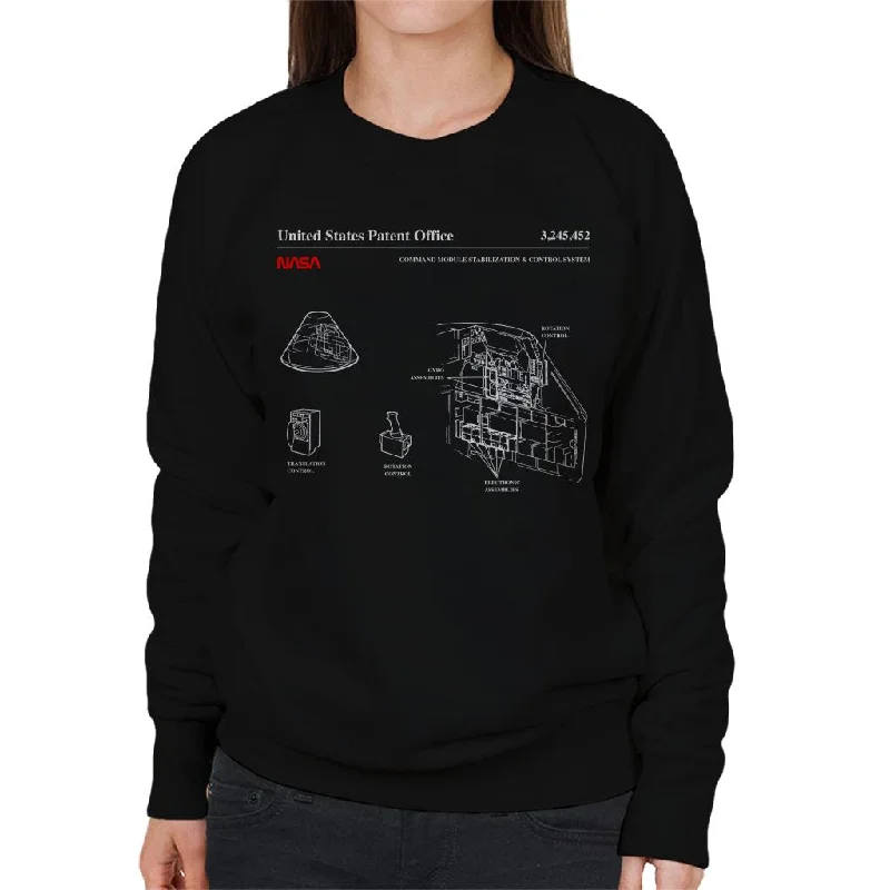 Inventory Reduction NASA Command Module Control System Blueprint Women's Sweatshirt