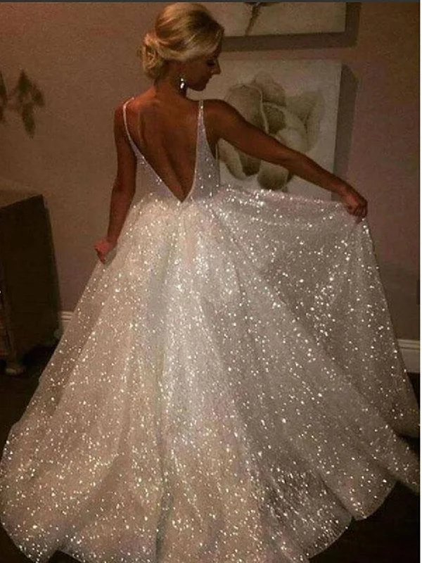 cocktail dresscocktail dressA Line V Neck Ivory Lace Wedding Dresses, Ivory V Neck Lace Prom Formal Dresses