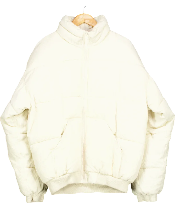 Special Discount Urban Outfitters Cream Bdg Donna Corduroy Puffer Jacket UK L