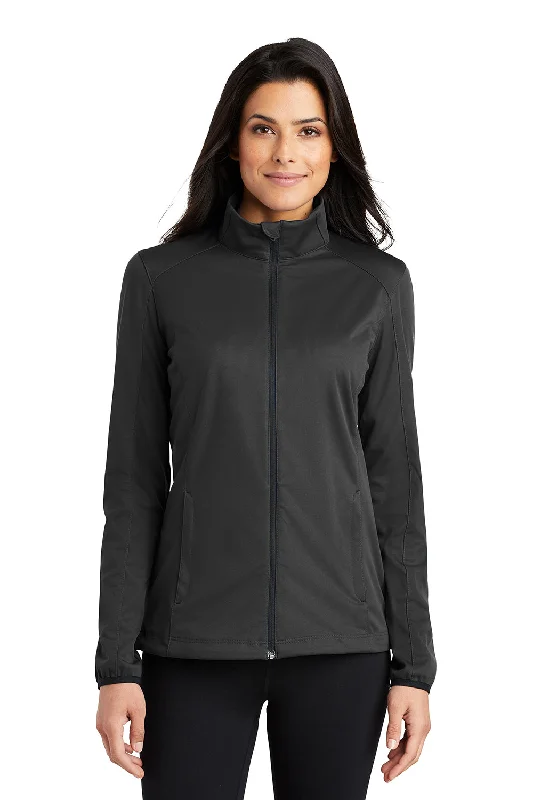 Weekend Deal Port Authority Womens Active Wind & Water Resistant Full Zip Jacket - Deep Black