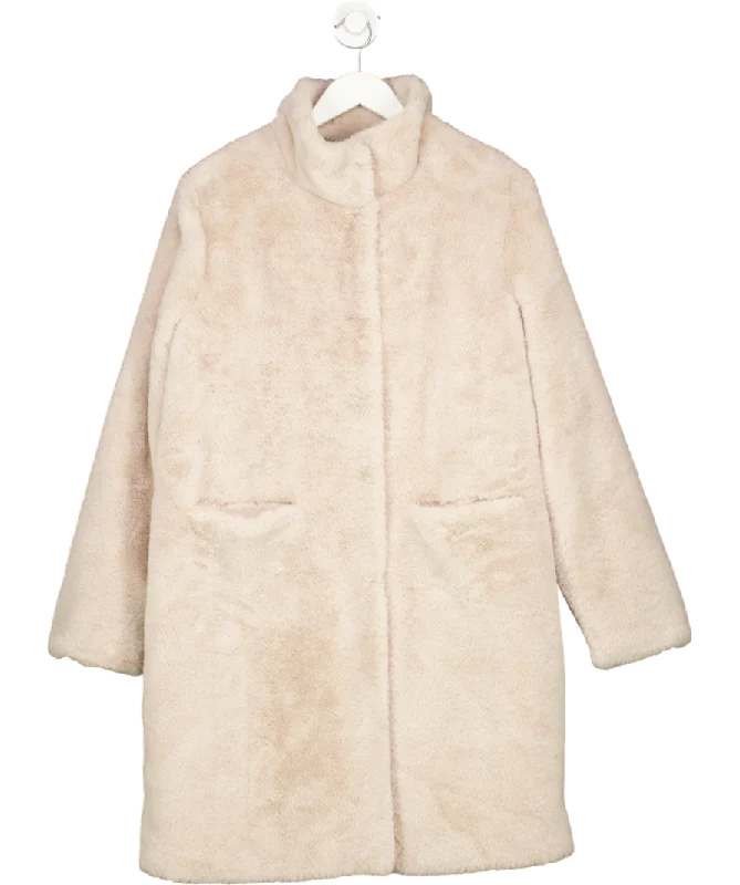 YEAR-End Clearance Issy London Beige Bette Coat Vegan Faux Soft Pile Fur UK L