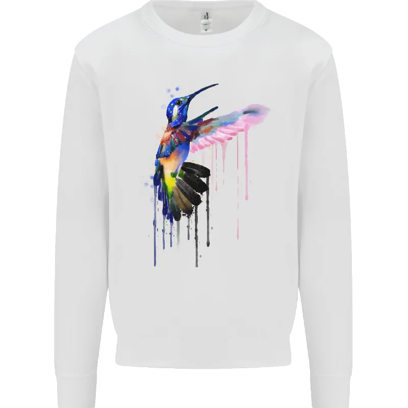 fitted workout hoodieA Hummingbird Watercolour Bird Mens Sweatshirt Jumper