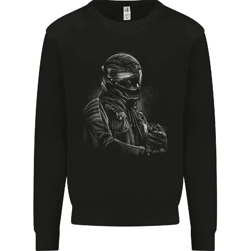 Special Discount A Monochrome Biker Motorcycle Motorbike Mens Sweatshirt Jumper