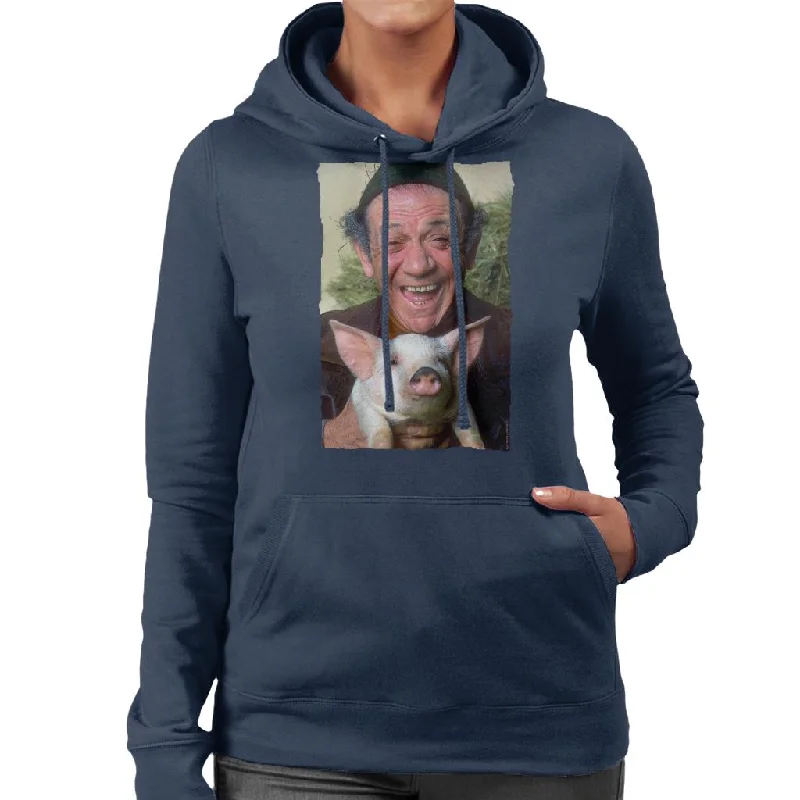 high-quality hoodieTV Times Sid James Holding A Pig Women's Hooded Sweatshirt