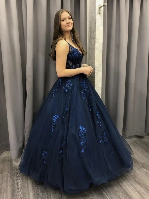 Extra Savings V Neck Dark Blue Lace Long Prom Dresses, Dark Blue Lace Formal Dresses, Dark Blue Evening Dresses, Ball Gown Extra Savings V Neck Dark Blue Lace Long Prom Dresses, Dark Blue Lace Formal Dresses, Dark Blue Evening Dresses, Ball Gown