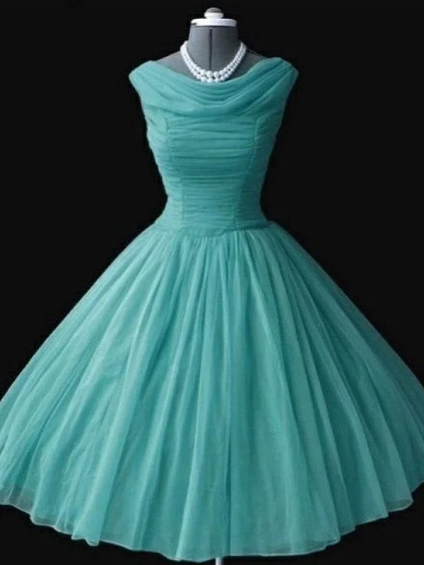Daily Deals Simple A Line Turquoise/Coral Chiffon Short Prom Dresses, Turquoise/Coral Homecoming Dresses, Short Formal Dresses, Evening Dresses