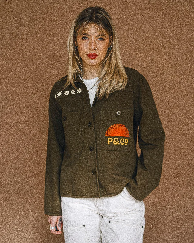 Low Prices Sunset Work Overshirt - Olive