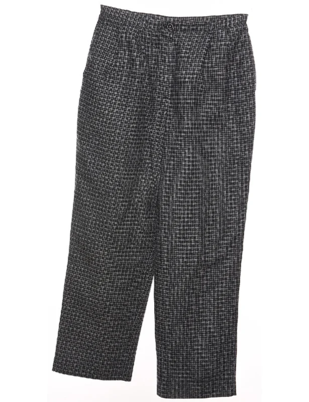 Price Rollback Checked Dark Grey 1990s Trousers - W30 L28