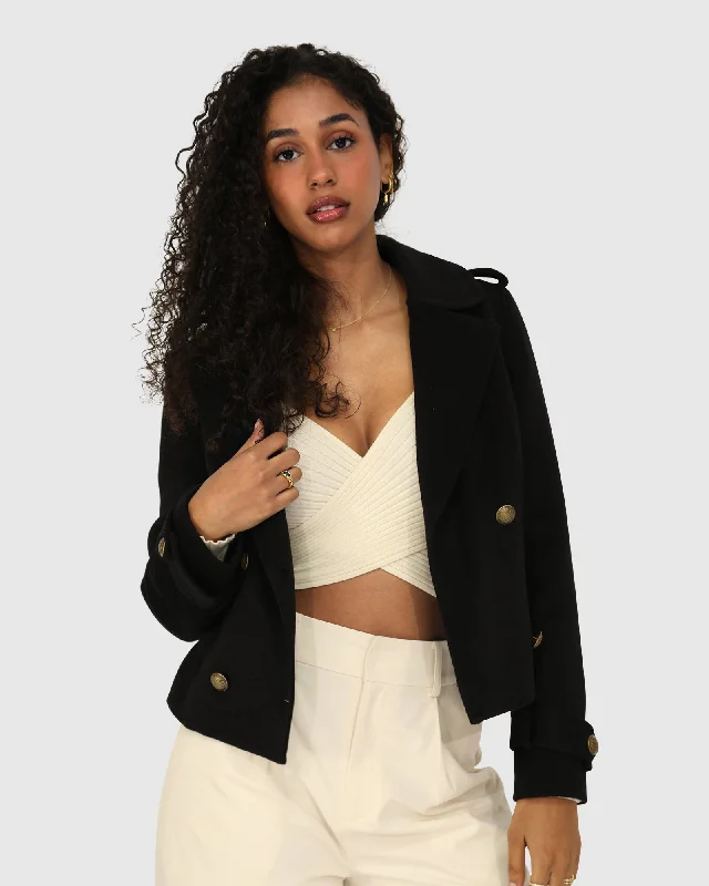 Savings Galore Better Off Military Peacoat - Black
