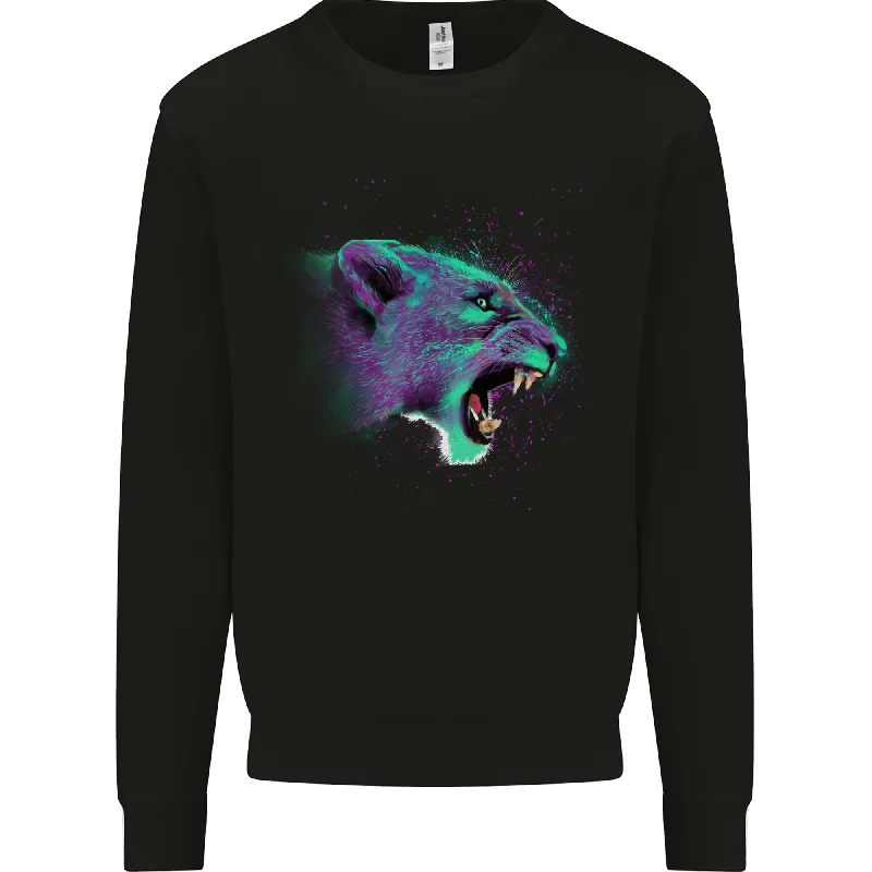 lightweight workout sweatshirtA Lion Watercolour Mens Sweatshirt Jumper