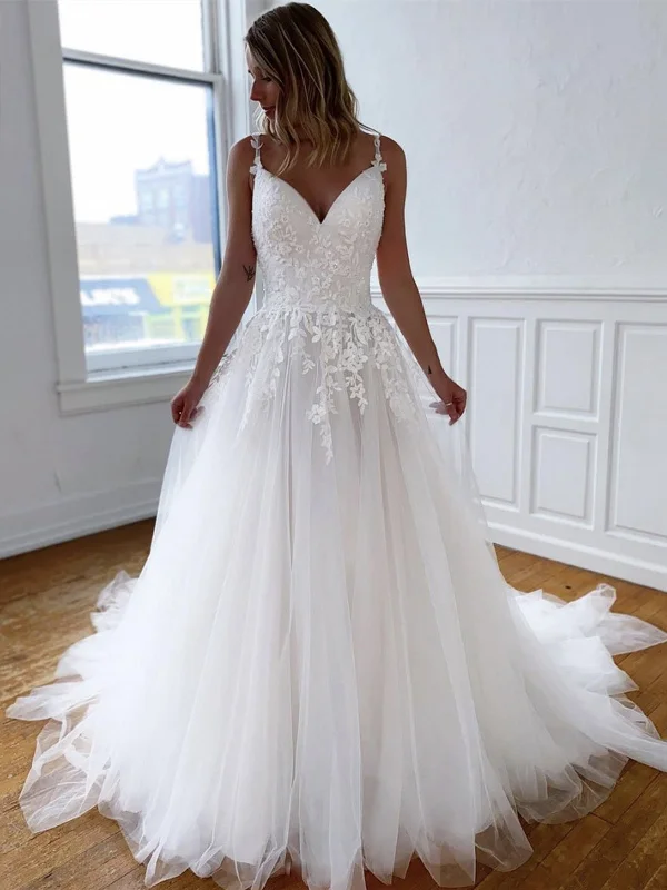 Limited Time Discount V Neck Open Back White Lace Long Prom Dresses, White Lace Wedding Dresses, White Formal Evening Dresses SP2085 Limited Time Discount V Neck Open Back White Lace Long Prom Dresses, White Lace Wedding Dresses, White Formal Evening Dresses SP2085