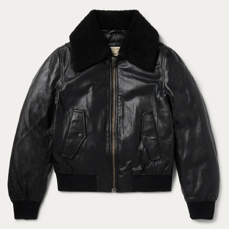 Stock Clearance Leather Bomber Jacket