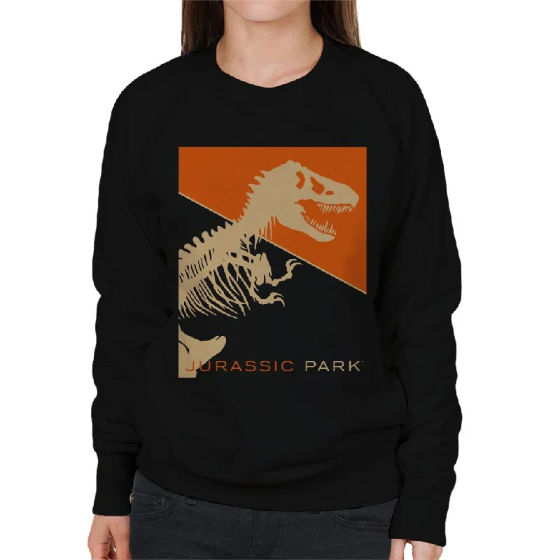 high-end athletic hoodieJurassic Park T Rex Skeleton Orange Background Women's Sweatshirt