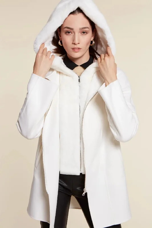 Quick Sale White parka with fur hood