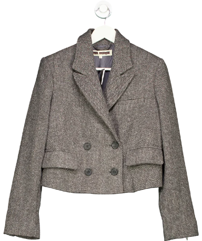 Overstock Free People Grey Tailored Heritage Blazer UK XS