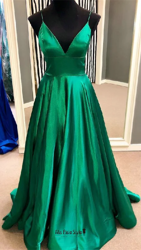 lace-up dresslace-up dressSimple Green Long Prom Dress