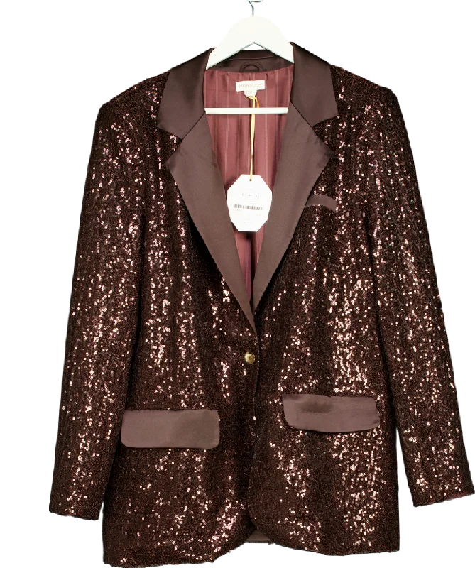 Act Fast Brown Monsoon X Sarah Corbett-winder Satin Sequin Blazer Bronze UK 16