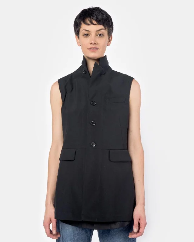 Clearance Sale Sleeveless Jacket in Black