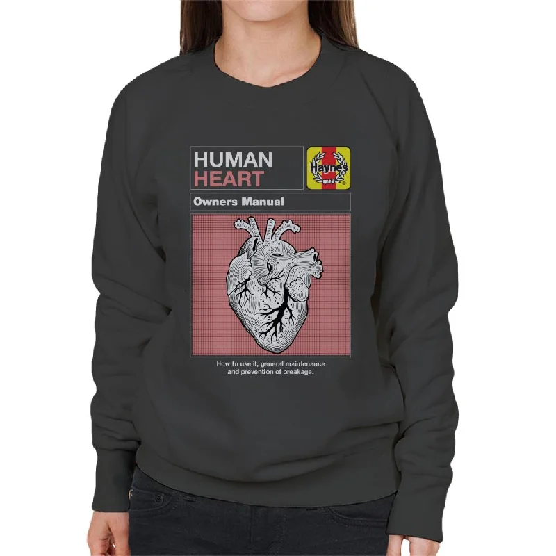 fashion gym hoodieHaynes Human Heart Owners Manual Women's Sweatshirt