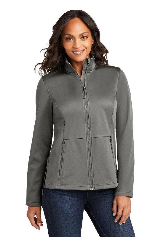 Instant Discount Port Authority Womens Water Resistant Flexshell Full Zip Jacket - Smoke Grey - New Instant Discount Port Authority Womens Water Resistant Flexshell Full Zip Jacket - Smoke Grey - New