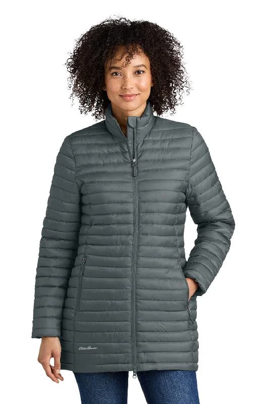 Markdown Madness Eddie Bauer Womens Packable Quilted Water Resistant Full Zip Jacket - Metal Grey - New Markdown Madness Eddie Bauer Womens Packable Quilted Water Resistant Full Zip Jacket - Metal Grey - New